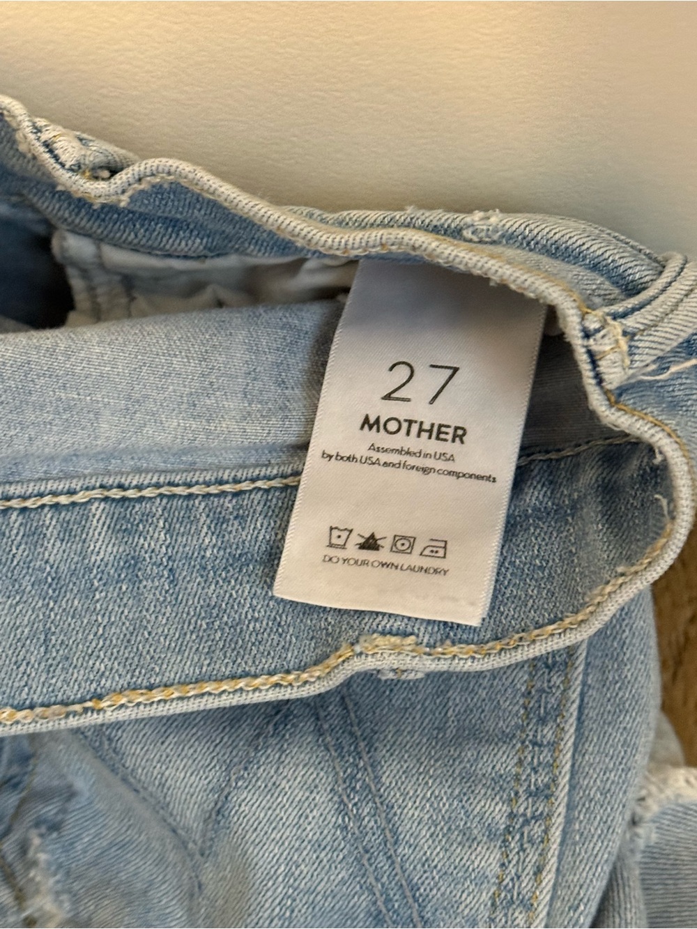 MOTHER The Hustler Ankle Fray Jeans – Written In The Sky Wash – Size 27 - Picture 6 of 6